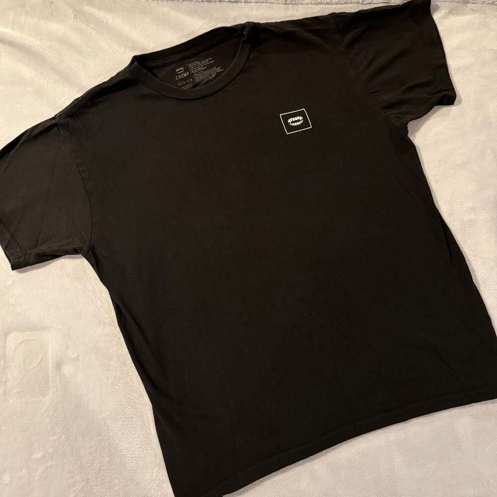 Chomp Black Short Sleeve T-Shirt with Skull and Crossbones Graphic on back